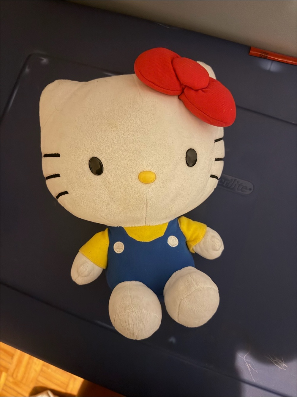 Hello Kitty Plush by Hello Kitty - White, Red Bow, Blue Outfit